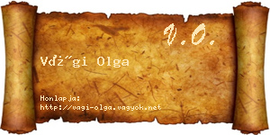 Vági Olga névjegykártya